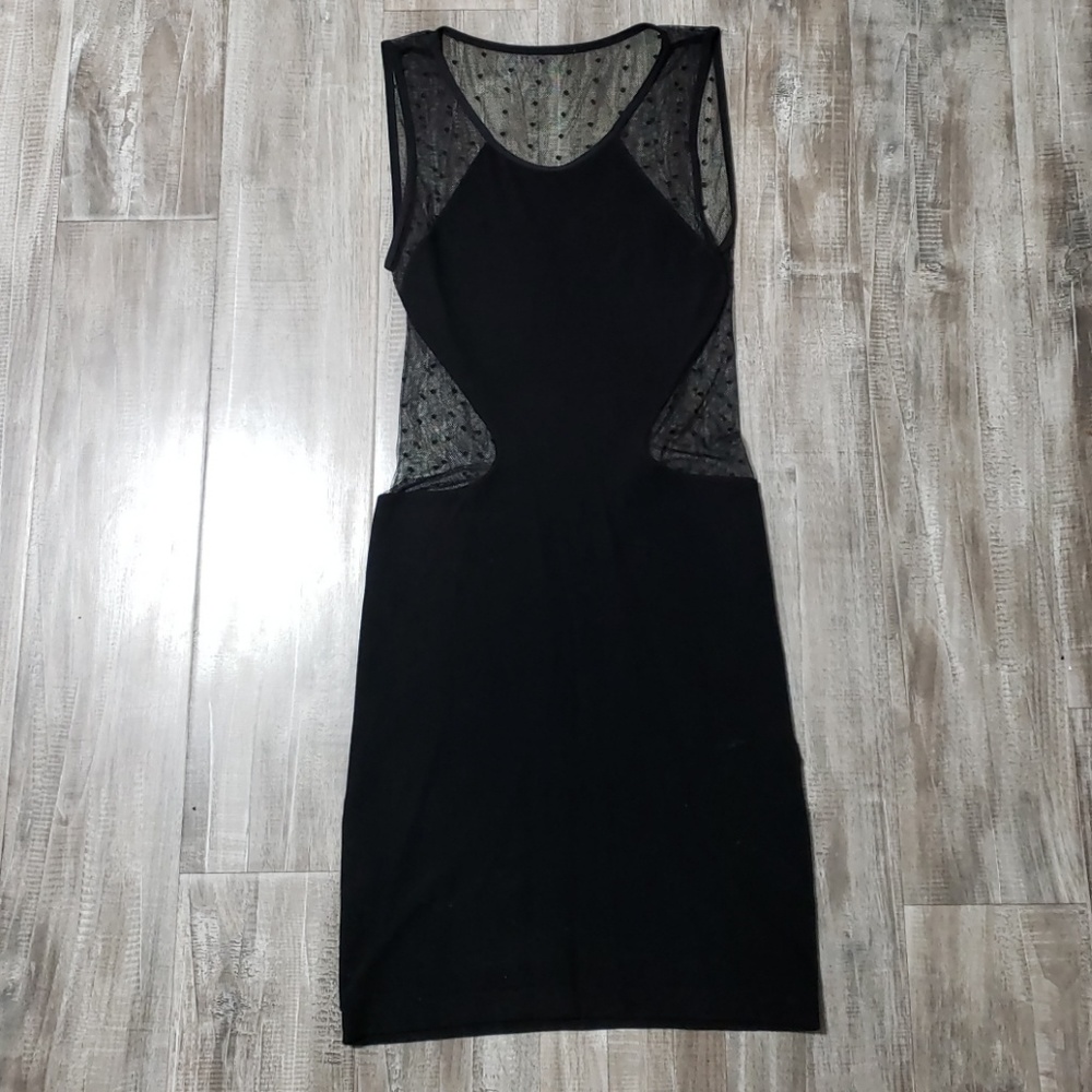 Black polka dot dress